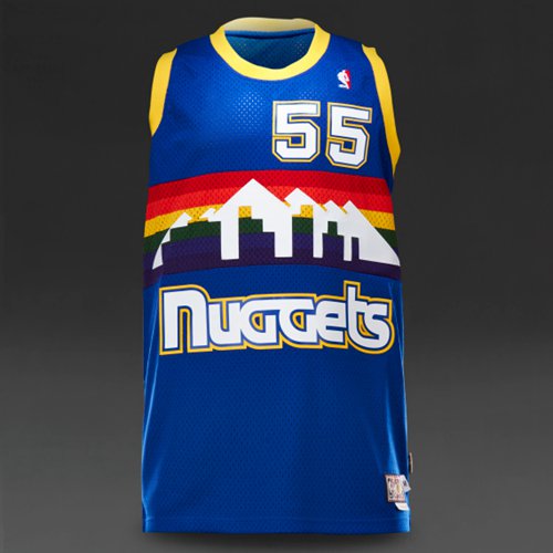 Adidas Basketball International Retired Swingman Jersey NBA Denver Nuggets Alternate. Dikembe Mutombo Blue for Men